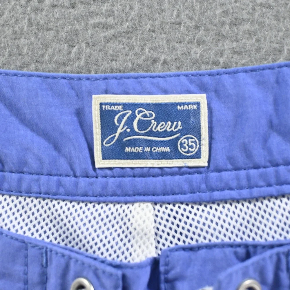 J.Crew Mens Striped Board Shorts 35 Blue Red White